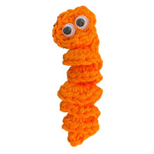 Handmade Emotional Support Worry Worm Gift, Crochet Worry Worm Inspirational Cares for You, Cute Knitted Gift,Orange