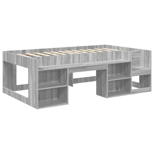 VidaXL vidaXL Kids'Bed Frame with Storage Grey Sonoma 90 x 200 cm 1