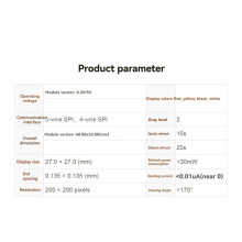 For Raspberry Pi 1.54inch E-Paper Screen E-Ink Display Module SPI Interface 200X200 Pixels for Jetson /for