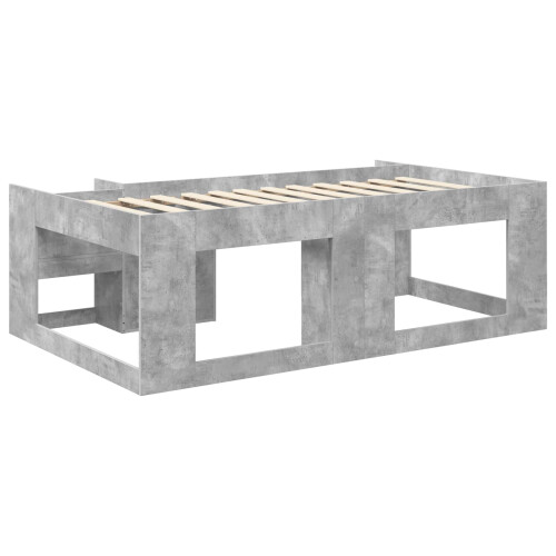 VidaXL vidaXL Kids'Bed Frame with Storage Concrete Grey 90 x 190 cm 2