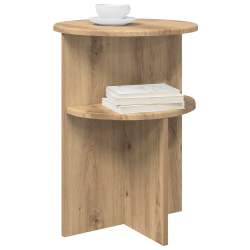 VidaXL vidaXL Side Table Artisan Oak Ø 39.5 x 55 cm Engineered Wood 1