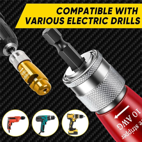 Regulations Wire Stripping for Drill, Wire Stripping Tool & Wire Twisting Connector Set,Wire Twister Tool for Drill 8pcs 2