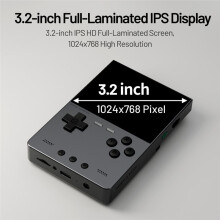 TRIMUI BRICK Hammer Retro Handheld Game Console 3.2Inch IPS Screen Metal Exterior Key LED Lighting 64GB,Green