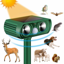 Solarbetriebener Ultraschall-Katzenvertreiber für den Außenbereich, einstellbare Empfindlichkeit und Frequenz, Ultraschall-Katzenvertre