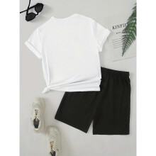 (M) Summer 2025 best-selling men's set with smiley face print Casual two-piece set outdoor urban street fashion