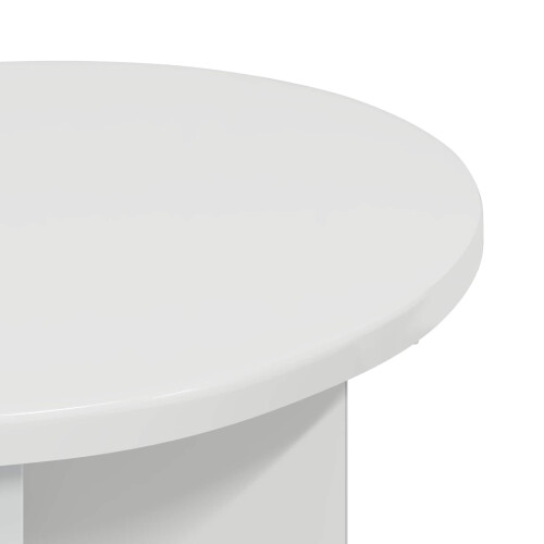 VidaXL vidaXL Side Table High Gloss White Ø 39 x 38 cm Engineered Wood 2