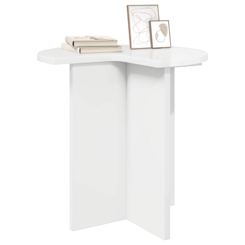 VidaXL vidaXL Side Table High Gloss White Ø 39 x 38 cm Engineered Wood 1