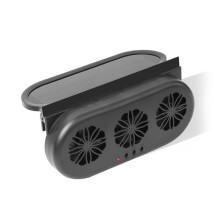 Car Exhaust Fan Solar Powered and USB Charging Window Ventilator 3 Fans Front Rear Interior Radiator Cooling System A