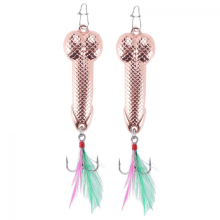 pezzi esche da pesca con gancio Dick Spinner Spoon Pike VIB Wobble Tackle Hook (oro 21G)