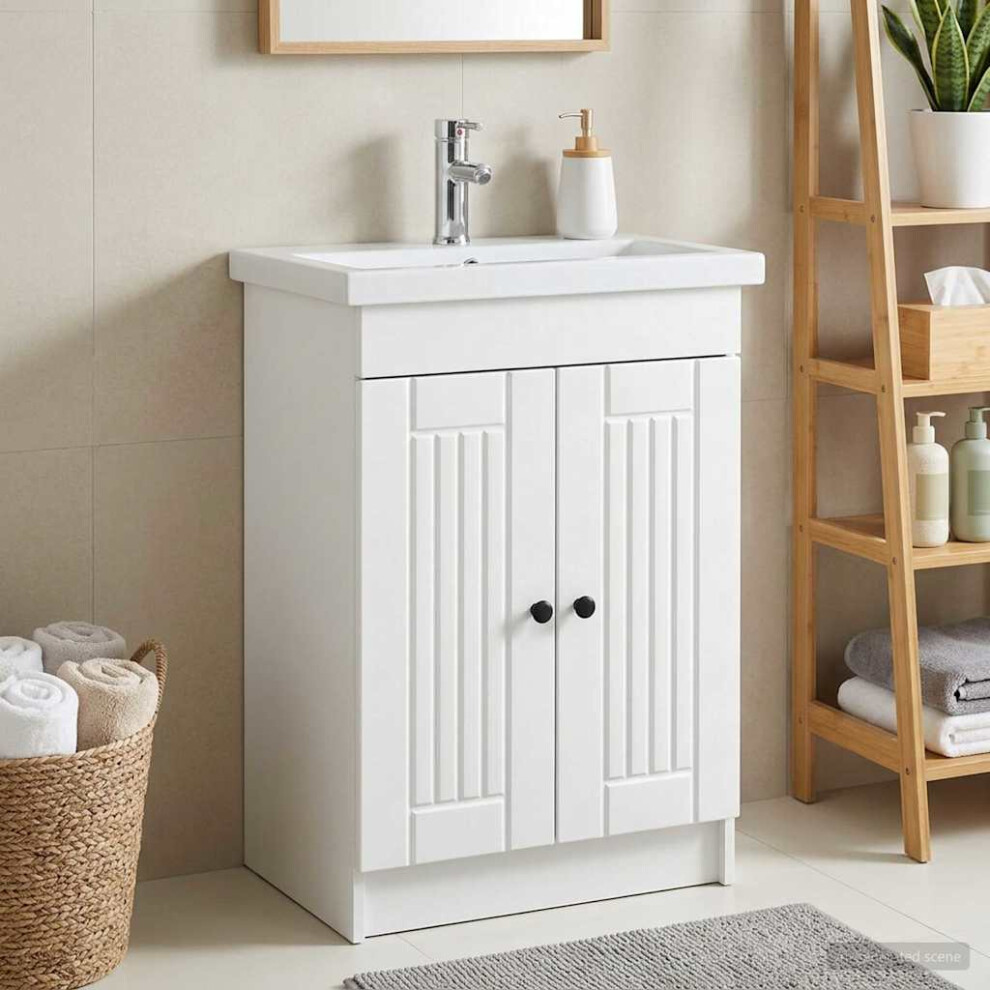 Vidaxl Bathroom Under Sink Cabinet White 56 X 37.5 X 81 Cm