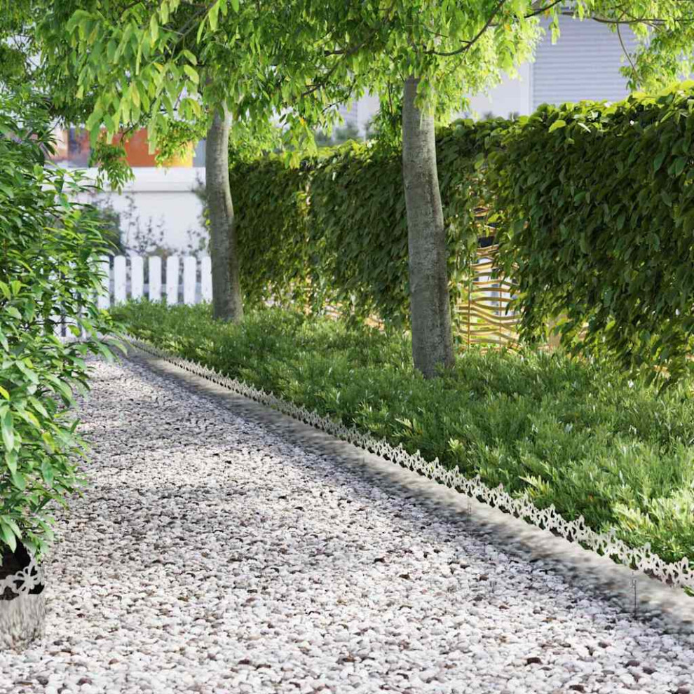 Vidaxl Lawn Edgings 10 Pcs Silver 103 X 0.05 X 22 Cm Galvanised Steel