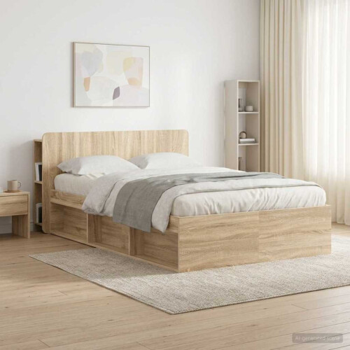 VidaXL vidaXL Headboard Cabinet with Storage Sonoma Engineered Wood