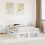 VidaXL vidaXL Bed Frame with Headboard White 150 x 200 cm Engineered Wood 1