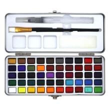 50 Colors Watercolor Paint Set with Premium Brushes, Travel-Friendly Case, Art Supplies for Beginners and Hobbyists