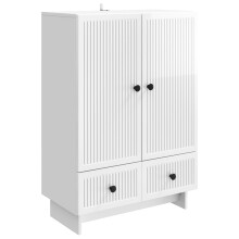 vidaXL Sideboard High Gloss White 66 x 34.5 x 95 cm Engineered Wood