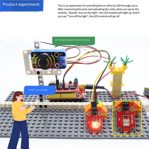 AI Xiaozhi English Voice Module DIY Electronic Building Blocks for  Blocks for Project Programming with Case 2