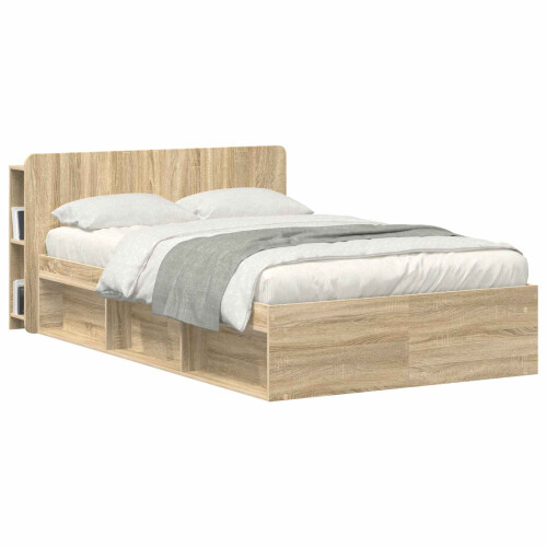 VidaXL vidaXL Headboard Cabinet with Storage Sonoma Engineered Wood 2
