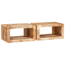 vidaXL Bedside Table 2 pcs Brown 45 x 30 x 24 cm Solid Mango Wood