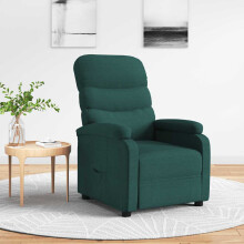 vidaXL Recliner Chair Dark Green Fabric