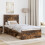 VidaXL vidaXL Bed Frame with Headboard Smoked Oak 75 x 190 cm Solid Pine Wood 3