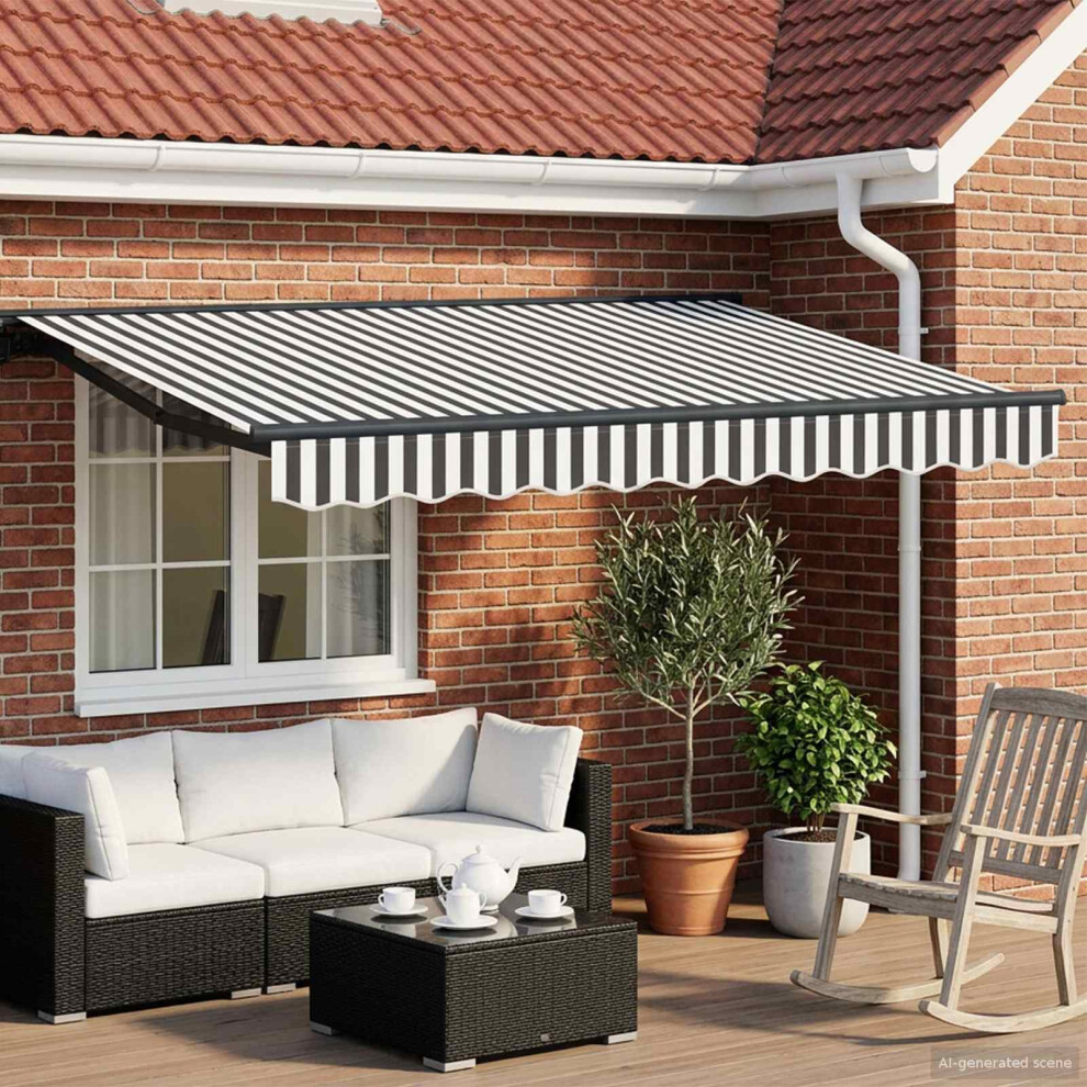 Vidaxl Electric Retractable Awning Anthracite And White 3.5 X 2.5 M