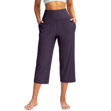 Pants for Women Wide Leg Pants with Pockets Yoga -Purple L