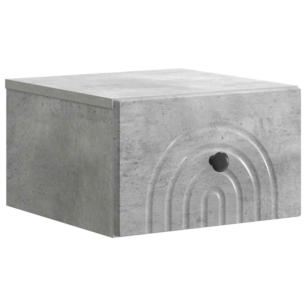 Vidaxl Wall-Mounted Bedside Cabinet Concrete Grey 33 X 34.5 X 20 Cm