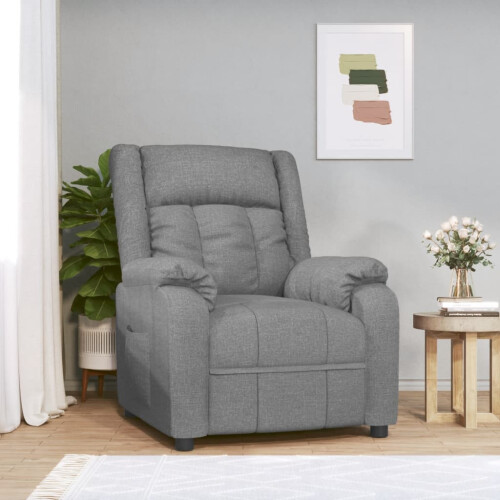 VidaXL vidaXL Recliner Chair Light Grey Fabric
