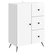 vidaXL Sideboard High Gloss White 66 x 34.5 x 90 cm Engineered Wood