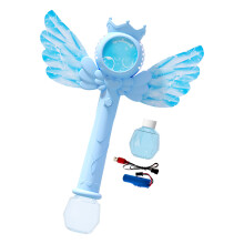Jouet automatique de soufflage de bulles en forme d'ange,-Bleu