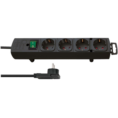 Grendosa 4-Way 2 m Black - 4 x Grounded Plug TYPE F 1