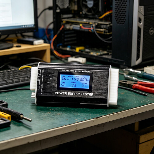 Digitaal LCD-scherm PC Computer Vermogen-Aluminiumlegering Goud 2