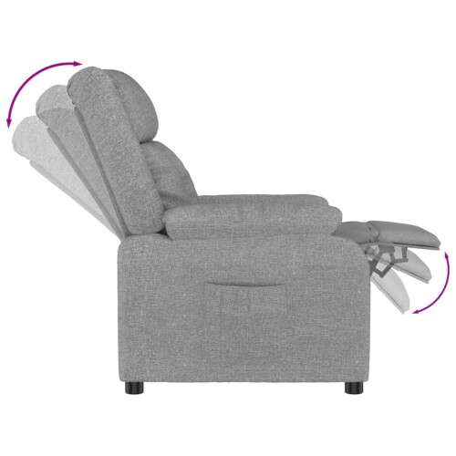 VidaXL vidaXL Recliner Chair Light Grey Fabric 1