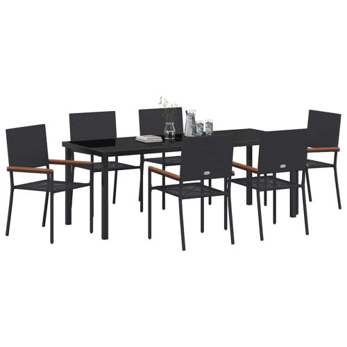 VidaXL vidaXL Garten Essgruppe 7 stk. Schwarz Poly-Rattan 2