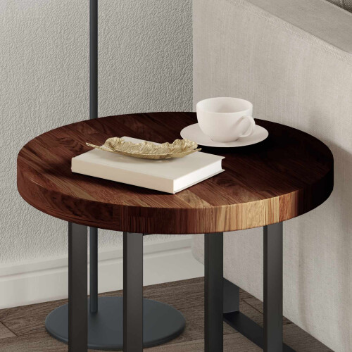 VidaXL vidaXL Table Top Dark Brown Ø 50 x 4 cm Solid Oak Wood 2