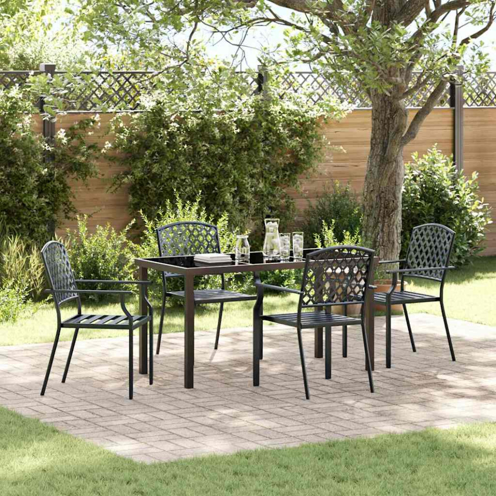 Vidaxl Garden Dining Set 5 Pcs Anthracite Powder-Coated Steel