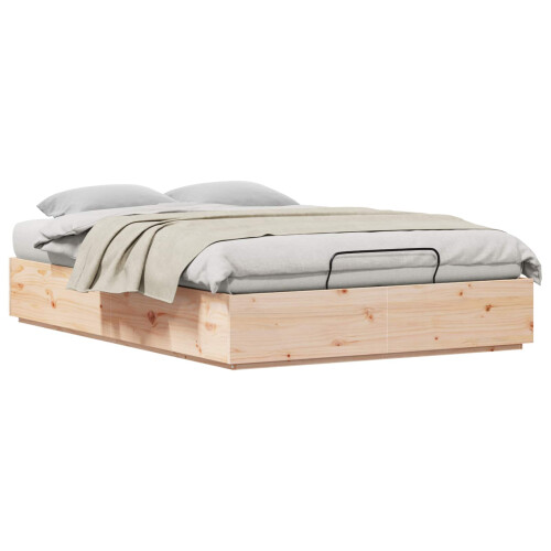 VidaXL vidaXL Ottoman Bed Frame Natural 150 x 200 cm Solid Pine Wood 2