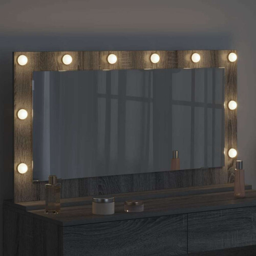 VidaXL vidaXL Vanity Mirror Rectangular Grey Sonoma 100 x 55 x 18 cm 2