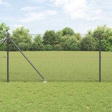 vidaXL Geschweißter Drahtzaun mit Stacheln 25 x 1,2 m Grau Netz
