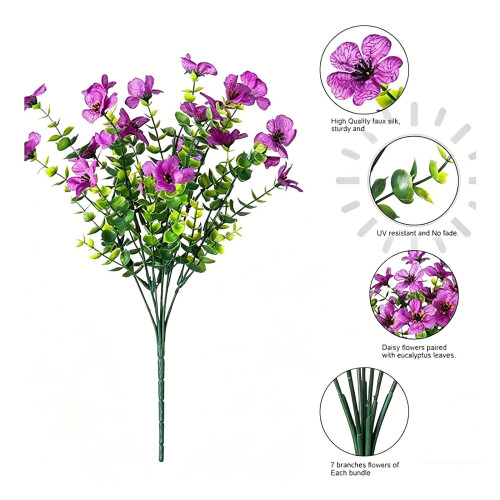Fleur artificielle de Simulation avec fil de fer Flexible,-3 1