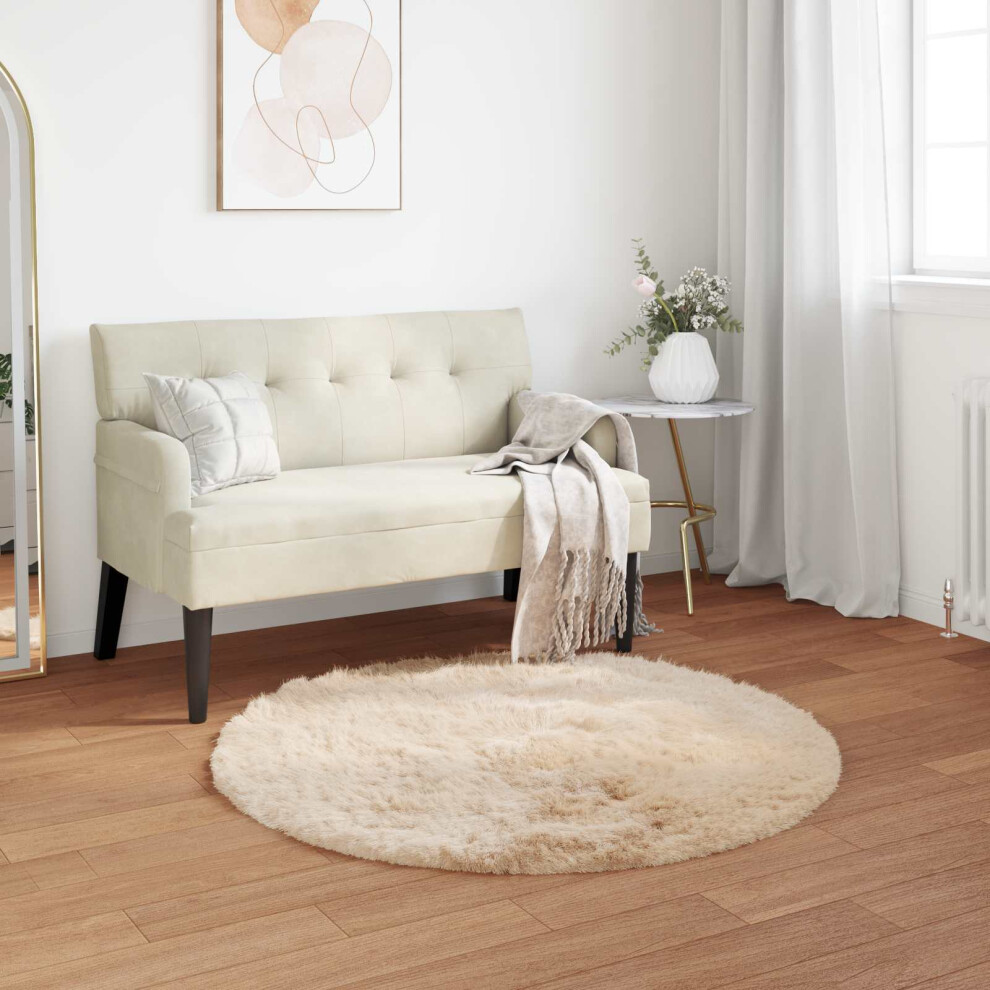 Vidaxl Faux Sheepskin Rug Tafalla Beige Ø 80 Cm Polyester