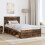 VidaXL vidaXL Bed Frame Smoked Oak 100 x 200 cm Solid Pine Wood 2