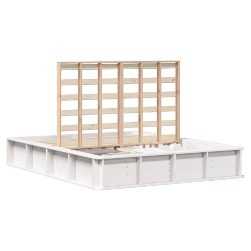VidaXL vidaXL Bed Frame White 150 x 200 cm Solid Pine Wood 1
