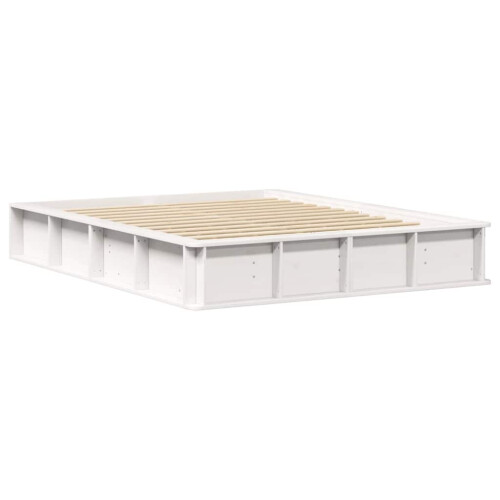 VidaXL vidaXL Bed Frame White 150 x 200 cm Solid Pine Wood 2