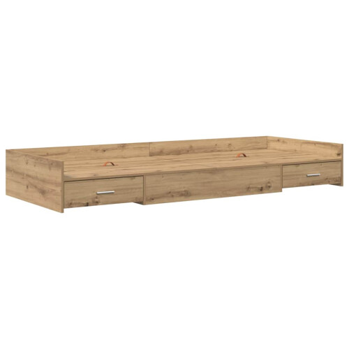 VidaXL vidaXL Bed Frame with Drawer Artisan Oak 75 x 190 cm Engineered Wood 2