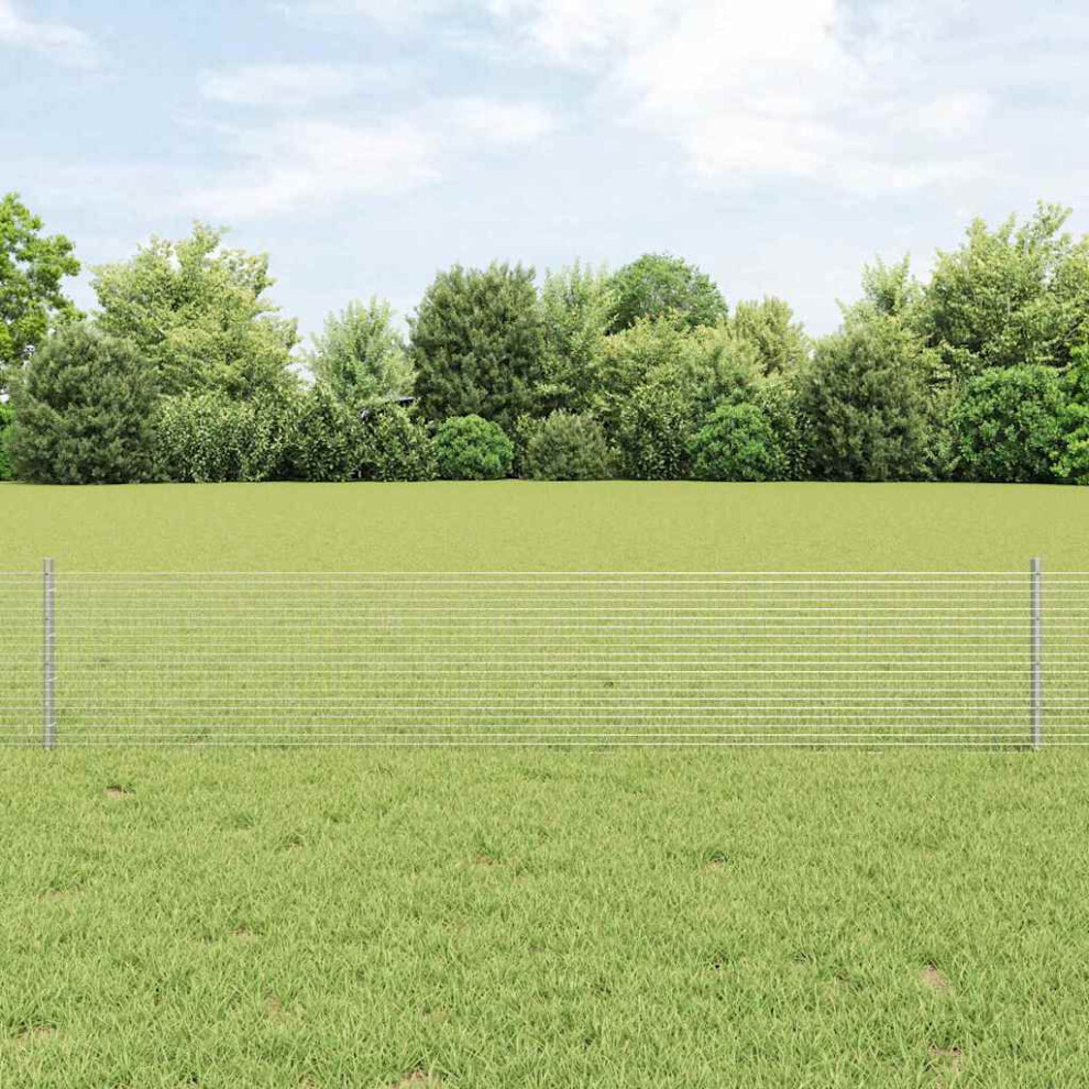 Vidaxl Welded Wire Fence With Post 50 X 0.4 M Hot-Dip Galvanised Steel