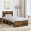 VidaXL vidaXL Bed Frame with Headboard Smoked Oak 75 x 190 cm Engineered wood 4