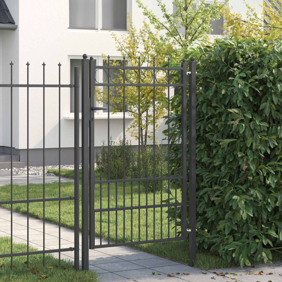 Vidaxl Fence Gate Horst Steel Black Lockable