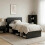 VidaXL vidaXL Headboard Cabinet with Storage Black Engineered Wood 1