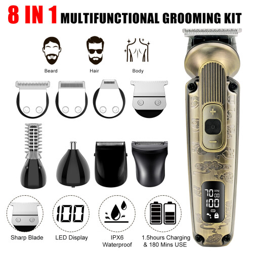 Kit de Tondeuse Cheveux et Barbe 8-en-1 Bronze 1